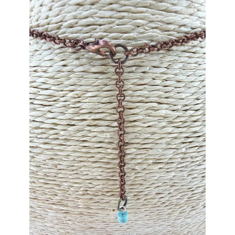 Handcrafted Artisan Made Bohemian Turquoise Spike Dagger Pendant Necklace